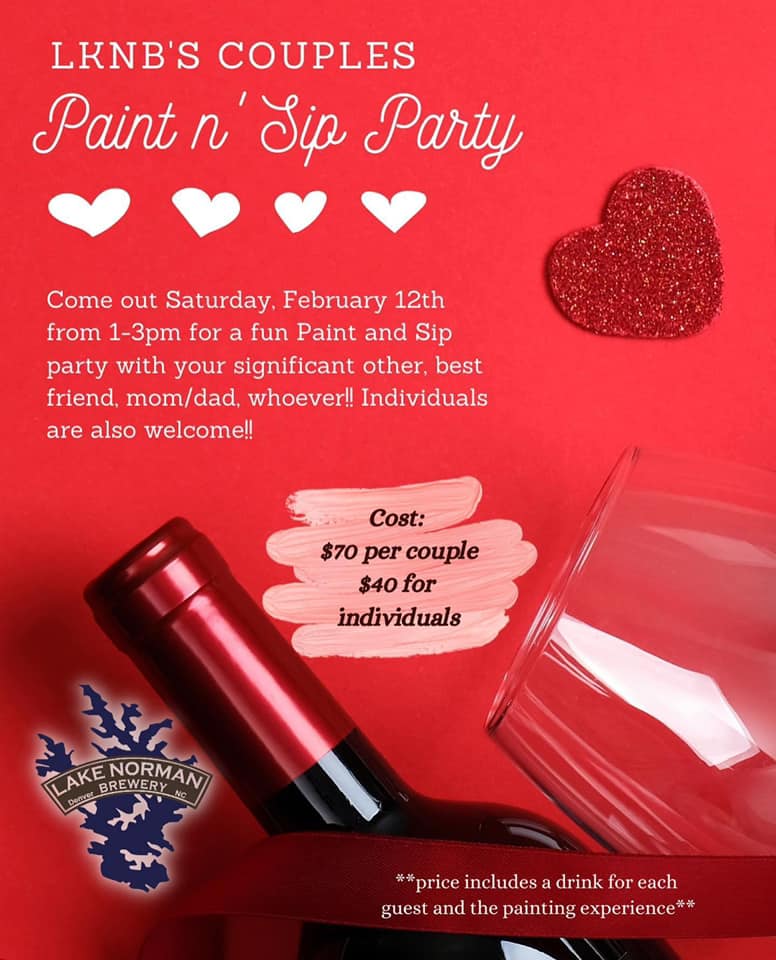 Spots are filling up for our Paint n Sip Couples Party!!! Call and reserve your