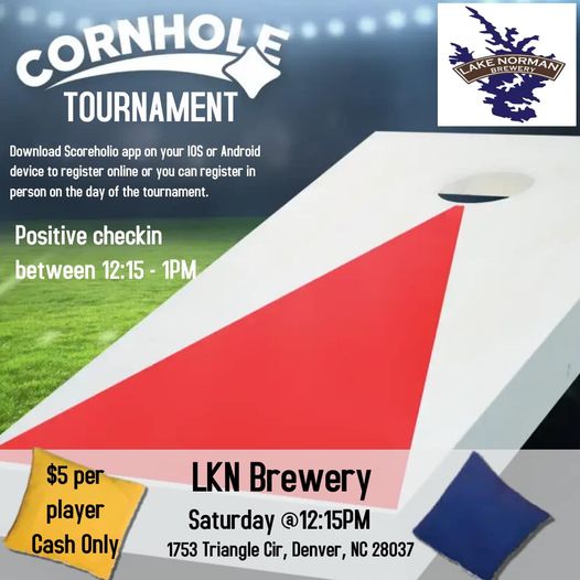Because it is going to be so pretty out, our weekly Cornhole Tournament has move