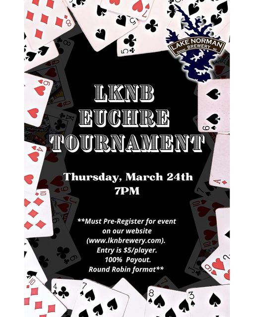 ♦️♣️♥️♠️ IT’S TIME FOR A EUCHRE TOURNAMENT ♠️♥️♣️♦️ Be sure to get on our websit