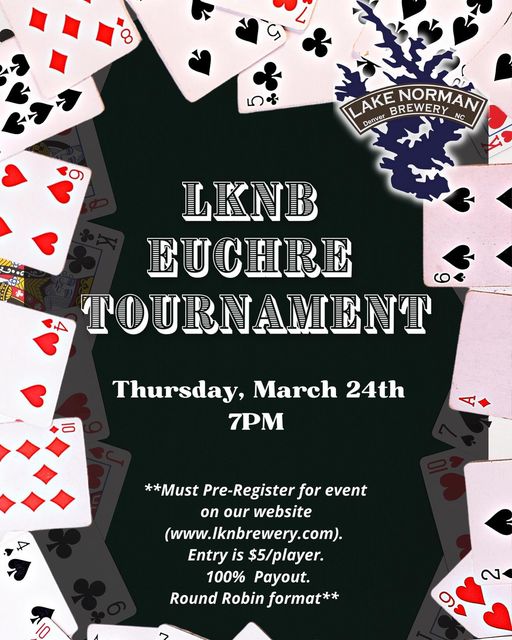 ♦️♣️♥️♠️ IT’S TIME FOR A EUCHRE TOURNAMENT ♠️♥️♣️♦️ Be sure to get on our websit