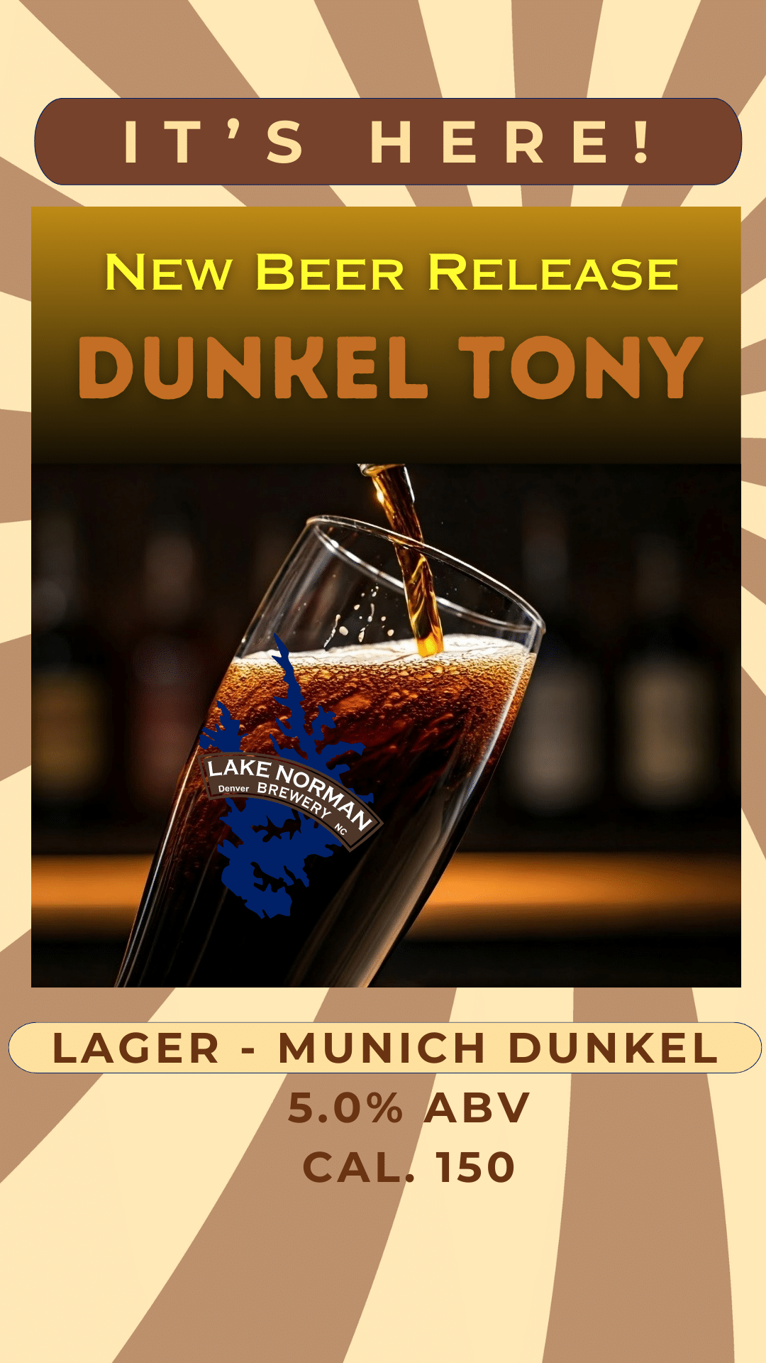 Introducing Dunkel Tony! A classic dark brew with a modern twist 🍺 Come see and try Dunkel Tony and more!